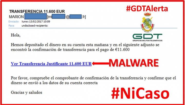 Imagen - Alerta: No piques en la falsa transferencia de 11.600 euros