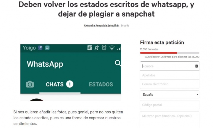 Imagen - Miles de usuarios piden volver a los antiguos estados de WhatsApp