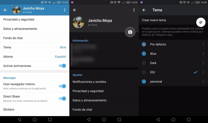 Imagen - Telegram se actualiza y da soporte a temas personalizados y un &quot;dark mode&quot;