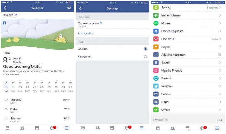 Imagen - Facebook añadirá una sección para conocer el tiempo meteorológico