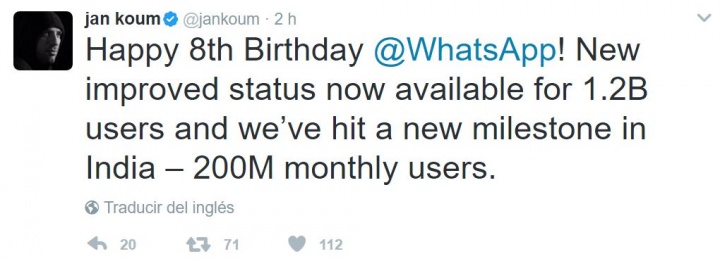 Imagen - WhatsApp cumple hoy 8 a&ntilde;os