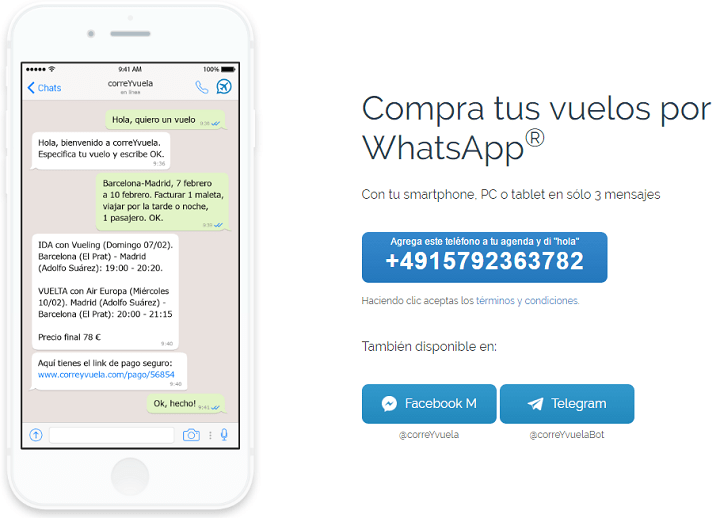 Imagen - Comprar vuelos por WhatsApp o Facebook Messenger ya es posible gracias a un bot