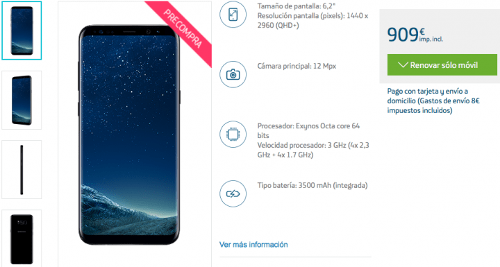 Imagen - Samsung Galaxy S8: precios con Movistar