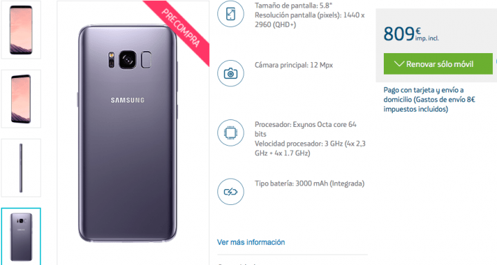 Imagen - Samsung Galaxy S8: precios con Movistar
