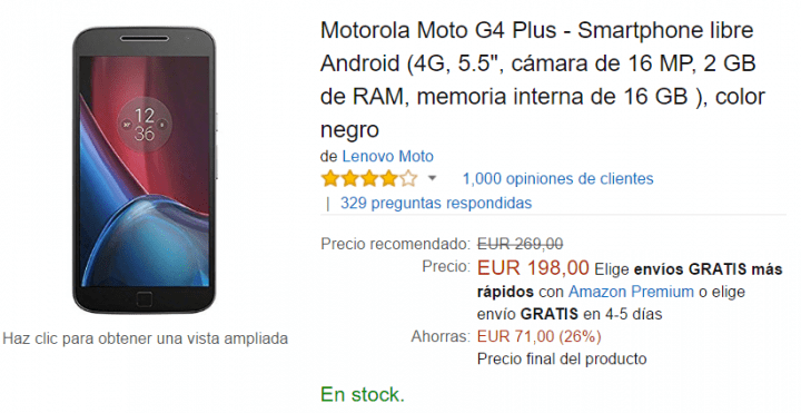 Imagen - Oferta: Moto G4 Plus por tan solo 198 euros en Amazon