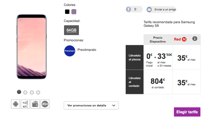 Imagen - Samsung Galaxy S8: precios con Vodafone
