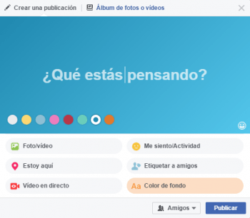 Imagen - Facebook ya permite poner color de fondo a las publicaciones desde el navegador