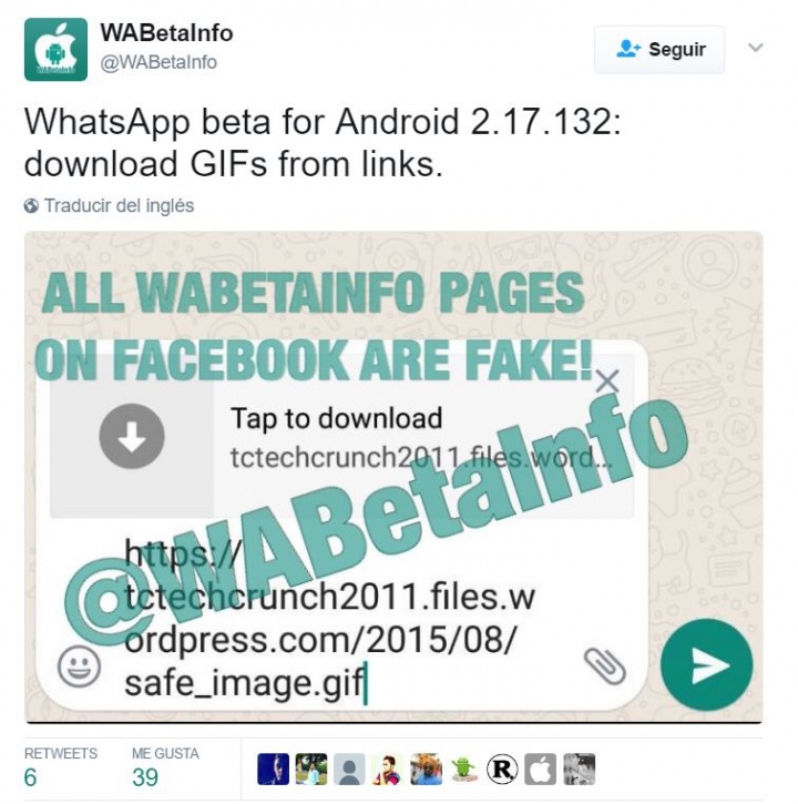 Imagen - WhatsApp permitir&aacute; descargar GIFs a trav&eacute;s de enlaces