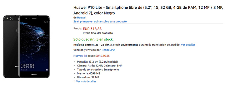 Imagen - D&oacute;nde comprar el Huawei P10 Lite