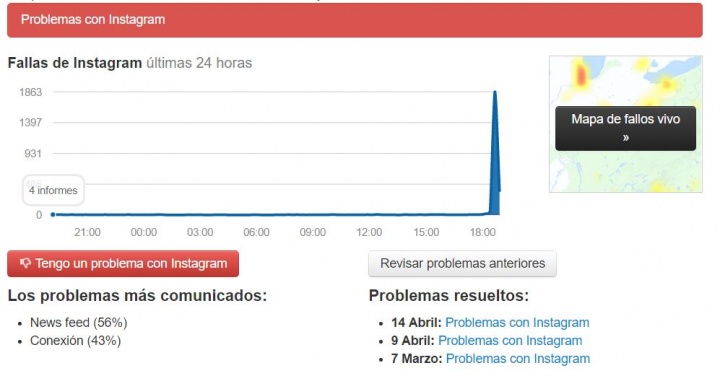 Imagen - Instagram est&aacute; ca&iacute;do para muchos usuarios