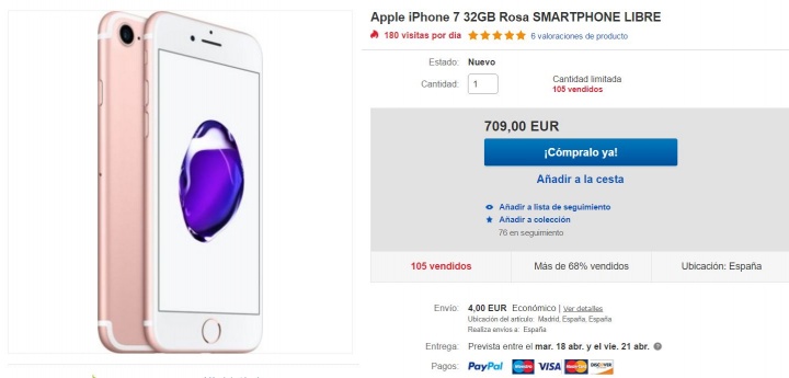 Imagen - Oferta: iPhone 7 de 32 GB por solo 709 euros con env&iacute;o desde Espa&ntilde;a