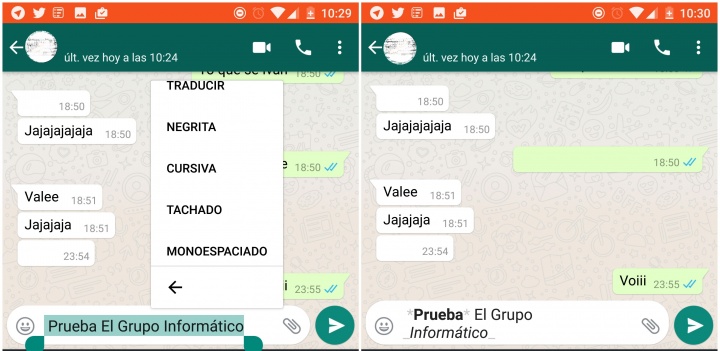 Imagen - Cómo poner negritas y cursivas en WhatsApp