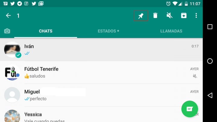 Imagen - WhatsApp beta para Android ya permite fijar conversaciones