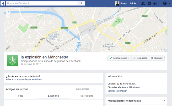 Imagen - Se activa el Safety Check de Facebook tras el atentado de Manchester