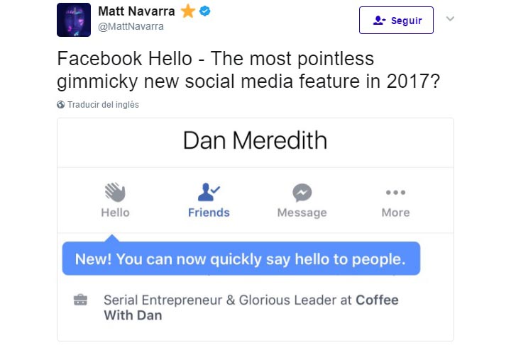 Imagen - Facebook te permitir&aacute; decir "Hola" como toque a los amigos