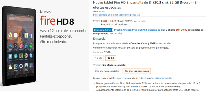 Imagen - Fire 7 y Fire HD 8, ya a la venta las nuevas tablets de Amazon desde 55 euros