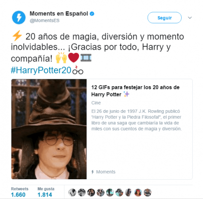 Imagen - Twitter a&ntilde;ade un emoji especial para el 20 aniversario de Harry Potter