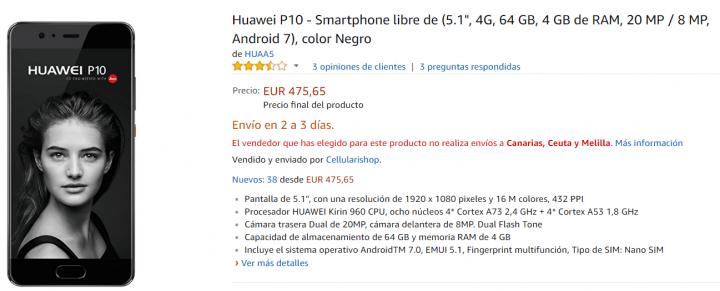 Imagen - Oferta: Huawei P10 por menos de 500 euros