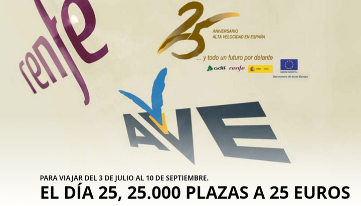 Imagen - Oferta: billetes de AVE a 25 euros en la p&aacute;gina de Renfe