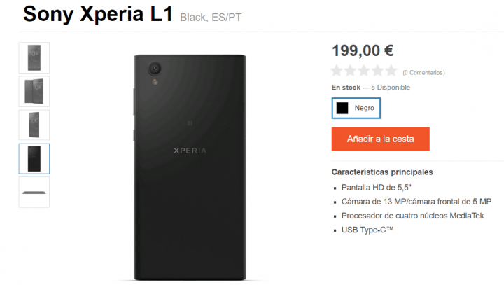 Imagen - Sony Xperia L1 ya disponible oficialmente en Espa&ntilde;a