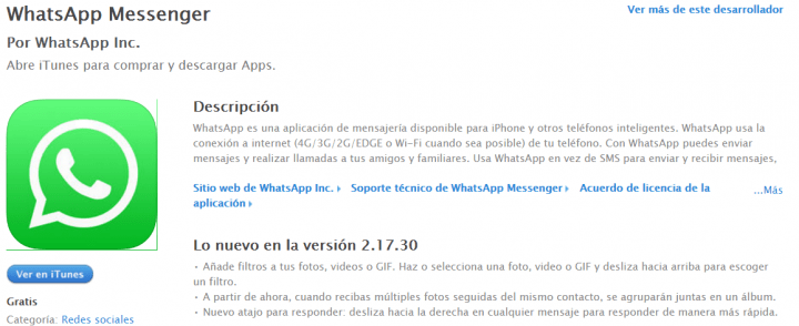 Imagen - Descarga WhatsApp 2.17.30 para iOS con álbumes, filtros y respuestas rápidas