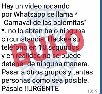 Imagen - Un bulo sobre un vídeo &quot;Carnaval de las palomitas&quot; circula por WhatsApp