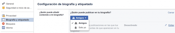 Imagen - Cómo evitar que publiquen en tu muro de Facebook
