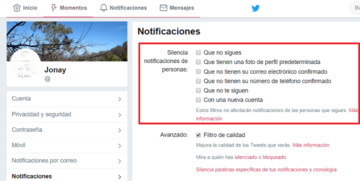 Imagen - Twitter ya permite silenciar notificaciones de usuarios nuevos o que no te siguen