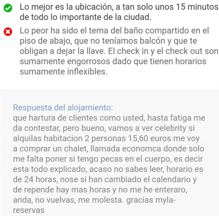 Imagen - Myla-reservas, la mujer que contesta a las cr&iacute;ticas de su pensi&oacute;n