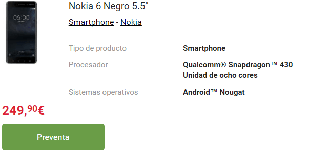 Imagen - Nokia 3, 5 y 6: precios y disponibilidad en España