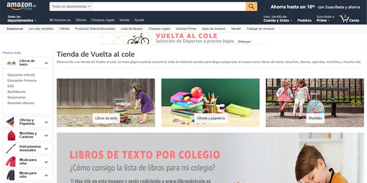 Imagen - Vuelta al cole en Amazon: compra libros de texto y material escolar online