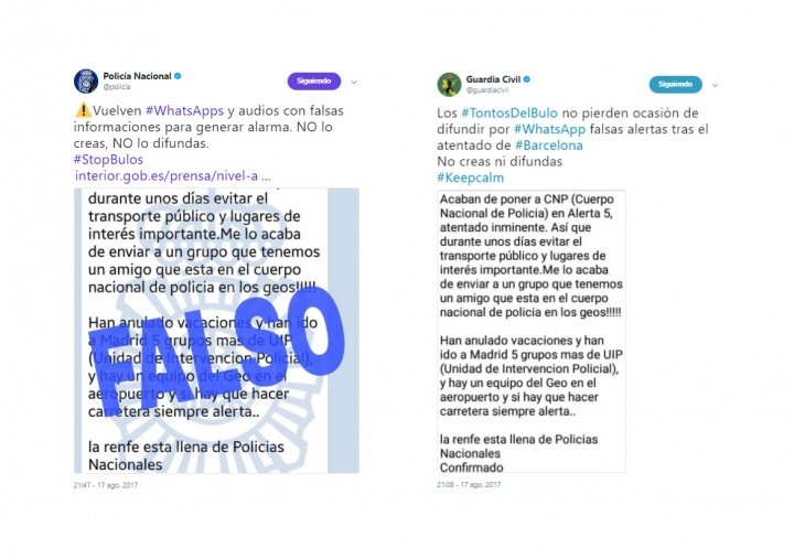Imagen - La Policía alerta sobre bulos en WhatsApp del atentado en Barcelona