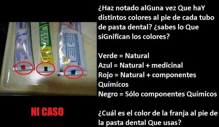 Imagen - La polic&iacute;a advierte sobre el bulo de los colores en los tubos de pasta dental