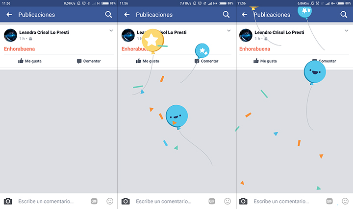 Imagen - Facebook a&ntilde;ade un efecto de felicitaci&oacute;n cuando damos la enhorabuena