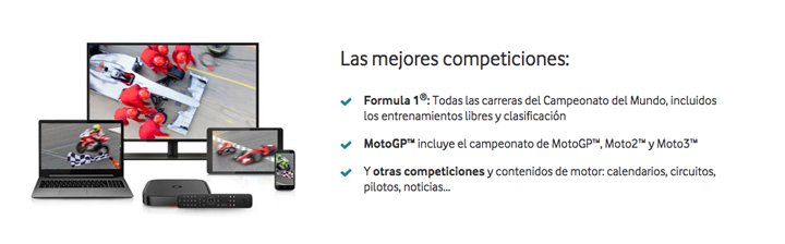 Imagen - Vodafone F&uacute;tbol ofrecer&aacute; Moto GP y F&oacute;rmula 1 a todos