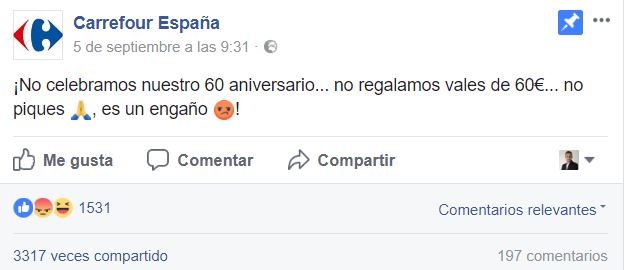 Imagen - ¡Cuidado! Carrefour no está regalando vales de 60 euros