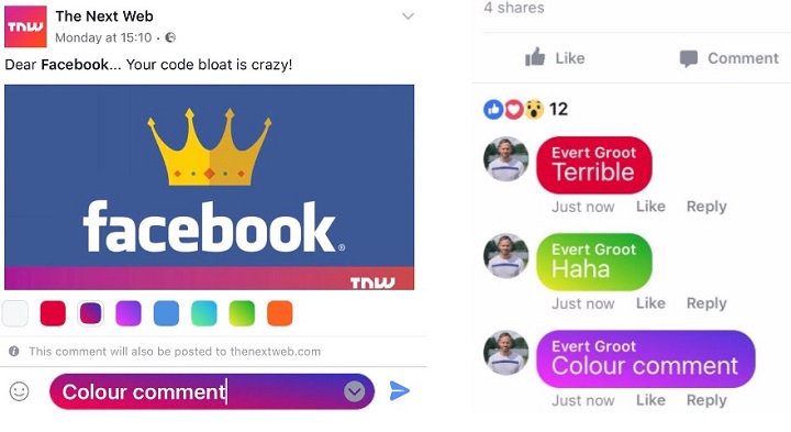 Imagen - Facebook ya permite publicar comentarios de colores
