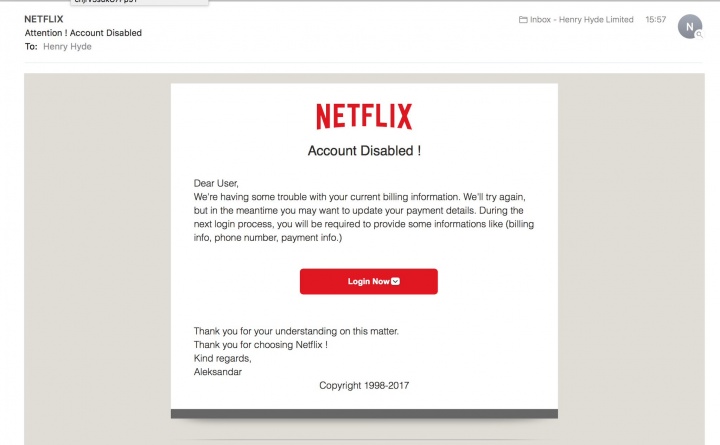 Imagen - ¿Has recibido un correo de Netflix? Cuidado porque puede ser una estafa