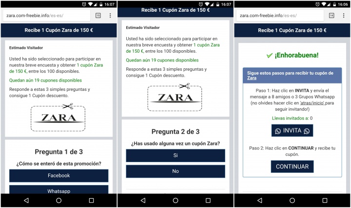 Imagen - Cuidado con los cupones de 150 euros de Zara que circulan por WhatsApp