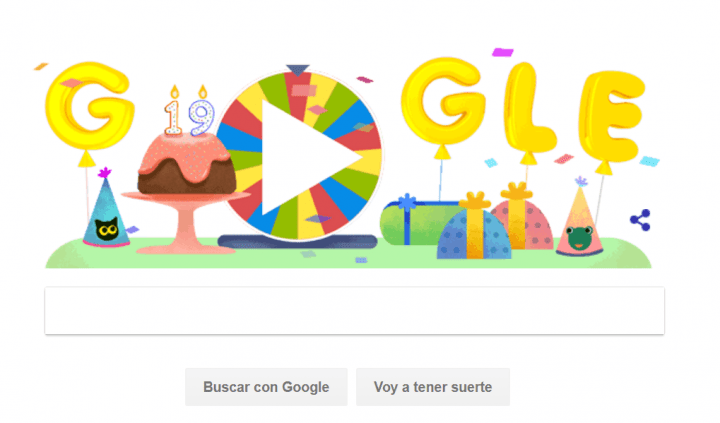 Imagen - Google lanza un Doodle de una ruleta por su 19 cumplea&ntilde;os