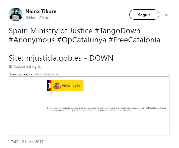 Imagen - Anonymous tumba la web del Tribunal Constitucional en la &quot;Operación Cataluña&quot;