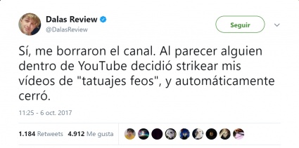 Imagen - YouTube cierra y abre de nuevo el canal de DalasReview en medio de la polémica