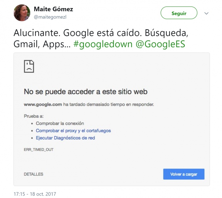 Imagen - Google est&aacute; ca&iacute;do para muchos usuarios