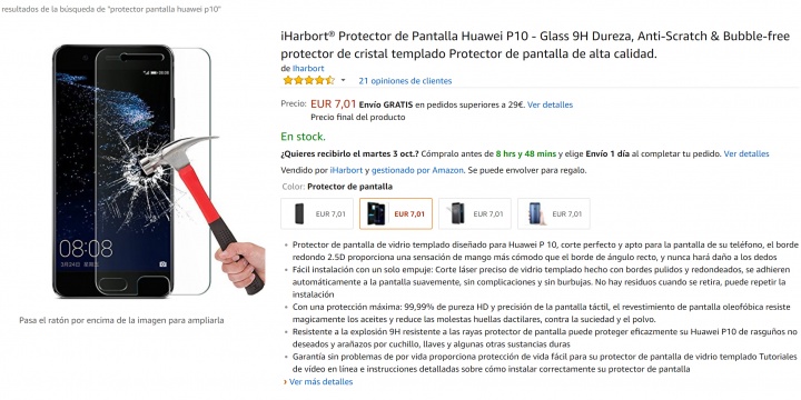 Imagen - 7 protectores de pantalla para el Huawei P10