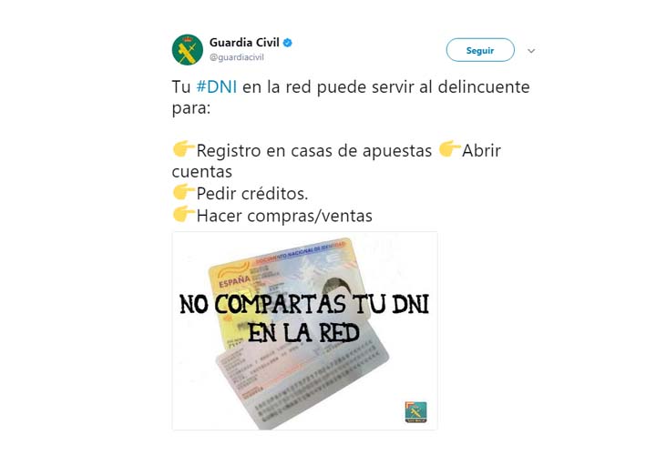 Imagen - Cuidado con compartir tu número de DNI en Internet