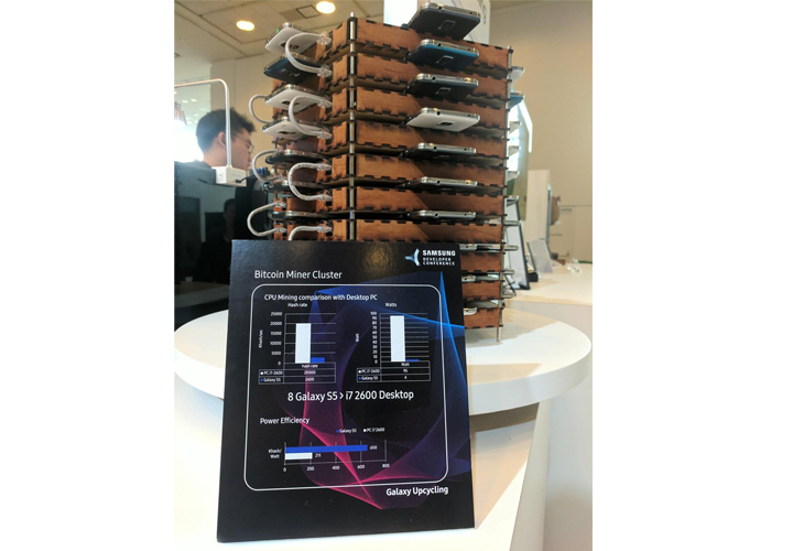 Imagen - Samsung combina 40 Galaxy S5 para minar Bitcoin