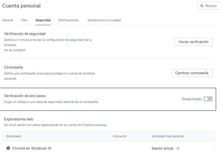 Imagen - Asegura tu cuenta de Dropbox con la verificación en dos pasos