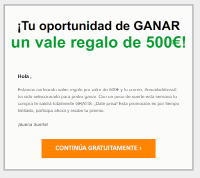 Imagen - Cuidado con los falsos cupones de 500 euros de El Corte Inglés, Amazon y más
