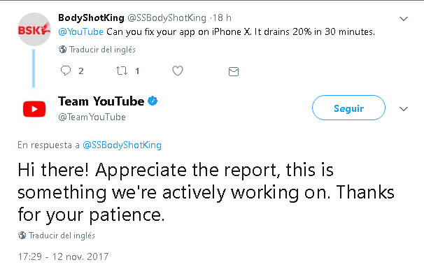 Imagen - La app de YouTube agota la bater&iacute;a en iOS 11