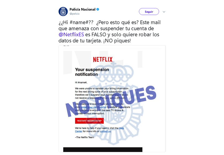 Imagen - Circulan correos de Netflix con falsas &quot;suspension notification&quot;